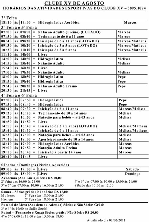 Atividades Esportivas